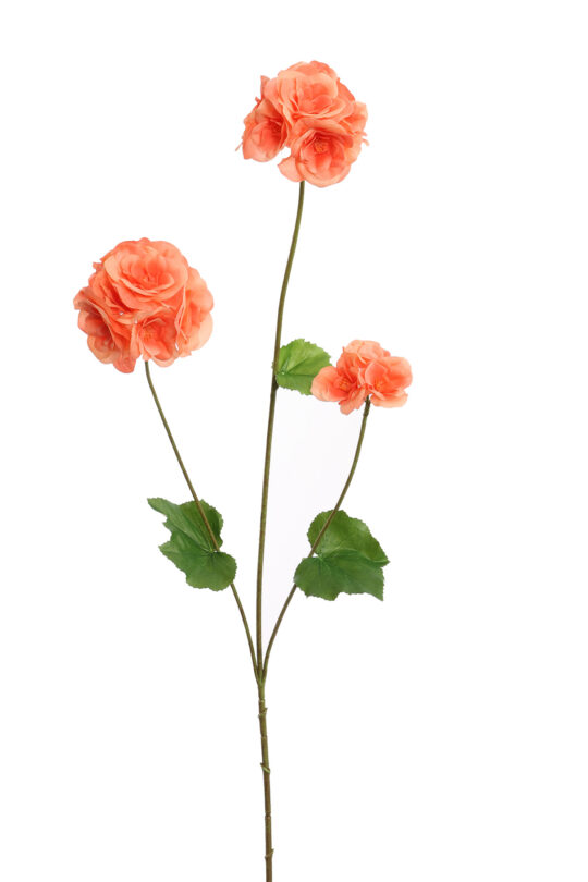 Kunstbloem Begonia - oranje - 75 cm