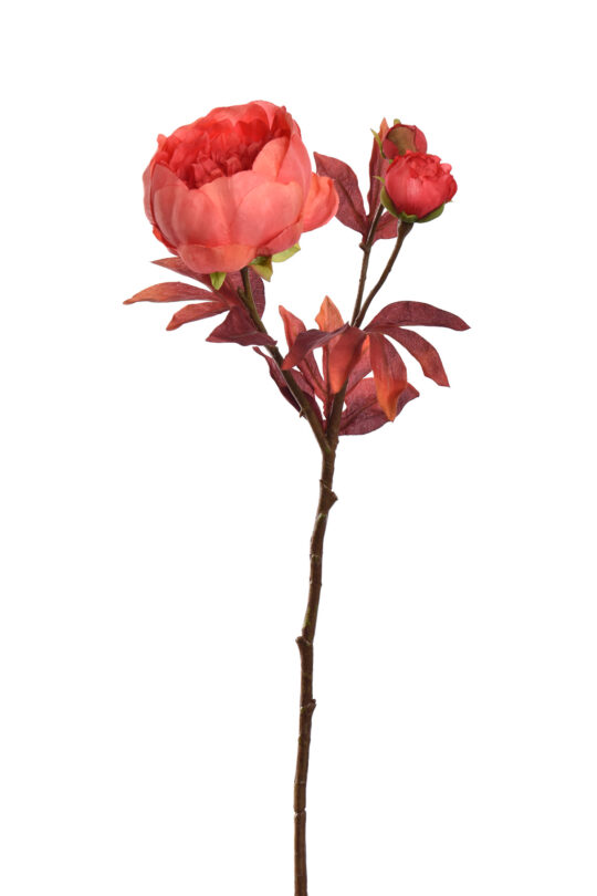 Kunstbloem Pioen - Koraal - 65 cm
