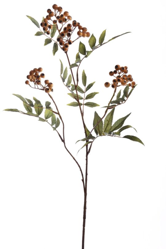 Kunstbloem Bessentak - Bruin - 90 cm