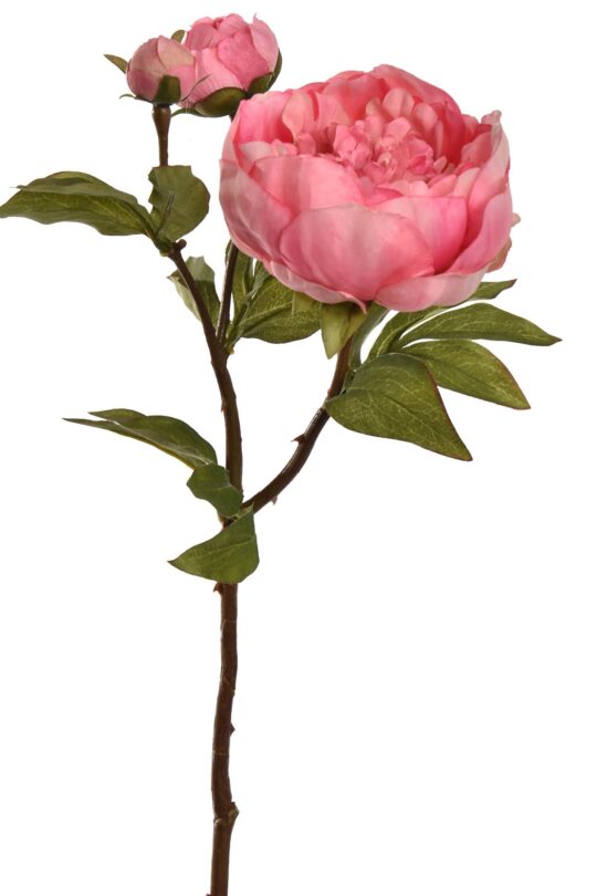 Kunstbloem Pioen roos - Roze - 48 cm