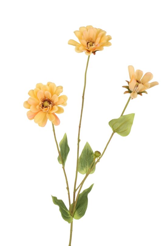 Kunstbloem Zinnia - Geel - 64 cm