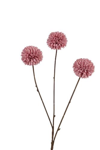 Kunstbloem Pompom x 3 - Paars - 78 cm